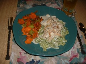 Thai coconut lime flounder dinner