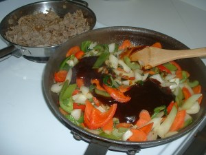 assembly of gingered bok choy